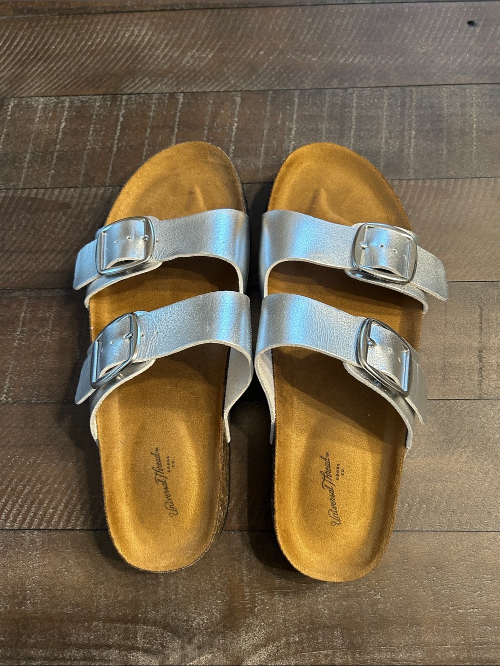 Universal Thread Silver Double-Buckle Slide Sandals - Picture 6 of 8